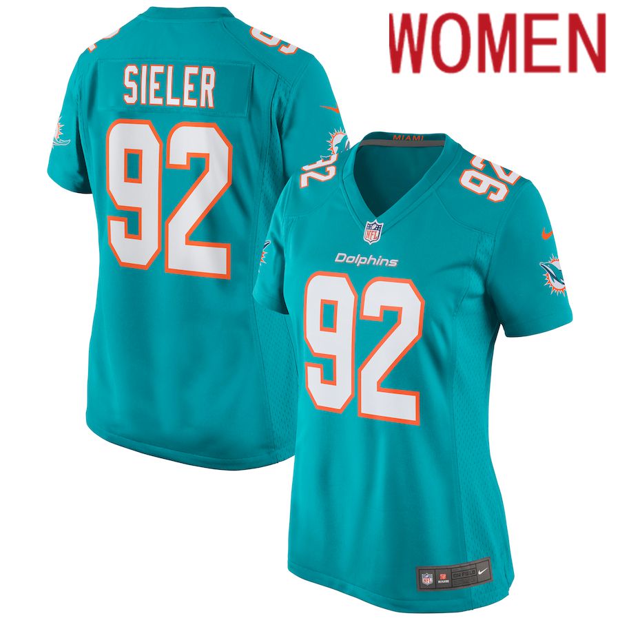 Women Miami Dolphins #92 Zach Sieler Nike Green Game NFL Jersey